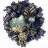 Christmas Nativity Christmas Wreath, Baby Jesus in a Manger, Beautiful Ball Ornaments, Bow, Navy Blue & Gold Christmas Decorations view 4