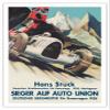 1938 German Grand Prix - Hans Stuck Race Driver - Sieger AUF Auto Union - Vintage Car Racing Poster by Klokien - Fine Art Matte Paper Print (Unframed) 30x44in view 1
