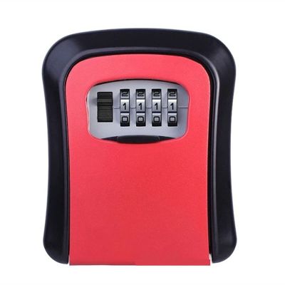 Resin Key Storage Box Key Safe Box Password Key Lock Box Wall Mounted Zinc Alloy Key Box Weatherproof 4 Digit Key Storage Lock Box Easy to Store Sweets and Snacks (Color : Red)