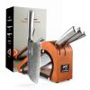 Damascus Steel Knife Set With Block - 3-Piece Kitchen Set Includes Chef, Santoku, Paring Knife - Stain & Rust Resistant view 1