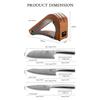 Damascus Steel Knife Set With Block - 3-Piece Kitchen Set Includes Chef, Santoku, Paring Knife - Stain & Rust Resistant view 2