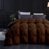 100% Cotton Oversized King Size Brown Pinch Pleated Comforter/Duvet Insert,500 GSM Fill Power with 4 Side Corner Tabs, Feather Down-Proof Fluffy Baffle Box Design Comforter Only(1 Piece) view 1