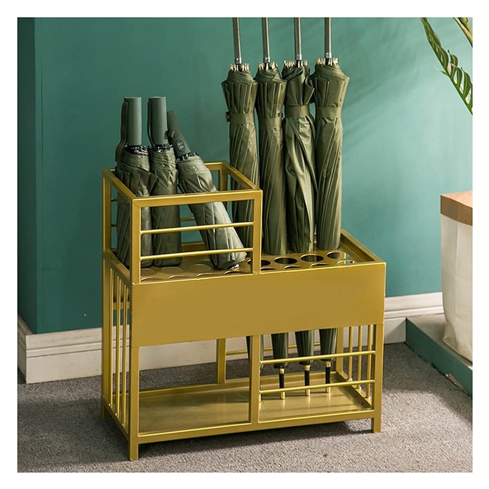 Umbrella Racks Family Business Umbrella Stand Gold,Metal Wrought Iron Umbrella Holder Storage Rack,Used at The Entrance of The Office Hotel Lobby,Saving Space (Size : 50x22x50cm)