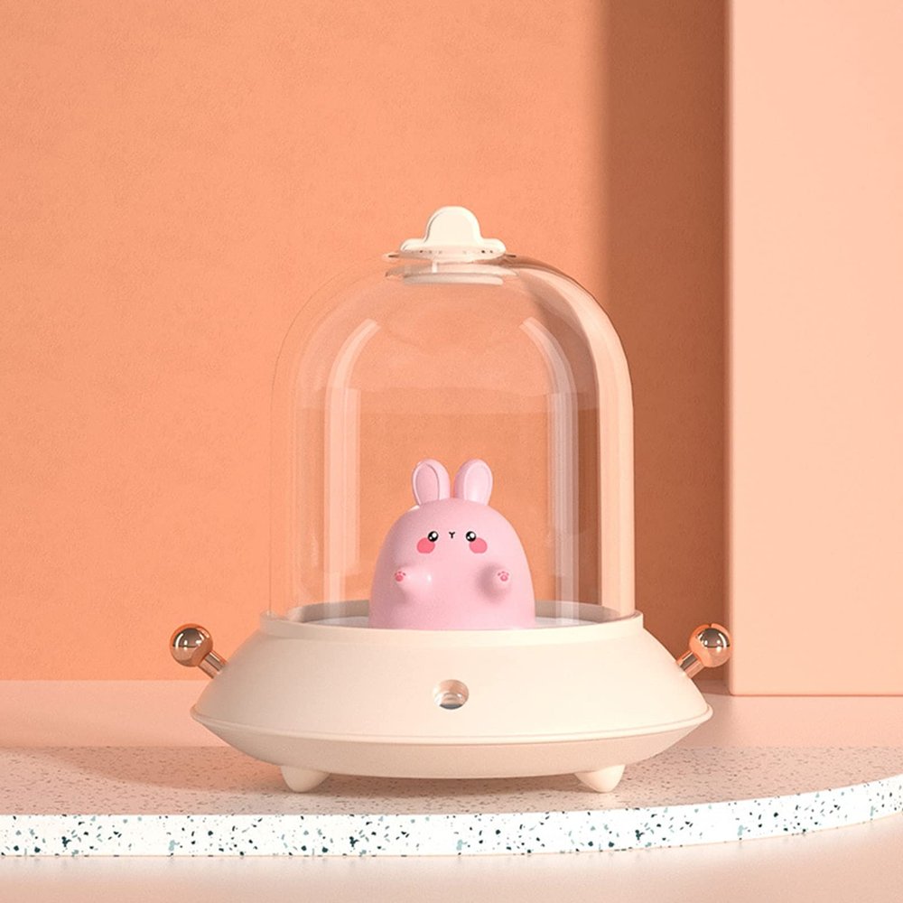 BcofoA Upgraded Ultrasonic Ultra-Quiet USB Cute Cold Fog Mini Humidifier,Suitable for Childrens Baby Room and Bedroom,2 Fog Mode Automatically Turns Off,Silent Mini humidifier(370 ml)