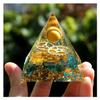 TYZK Meditation Orgone Pyramid Crystals Orgonite Pyramid Tiger Eye Sphere Home Decor (Size : 60mm) view 1