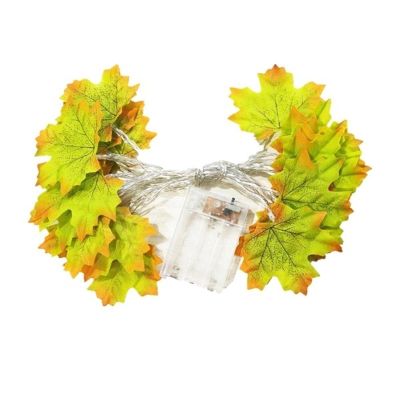 NC 1.5 M/3 M/6 M LED Decorations Maple Leaf Garland String Lights for Indoor Outdoor Garden Home Party Halloween Fireplace Harvest
