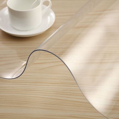 2mm Thick Clear Vinyl Mat Table Protector Plastic Table Cloth Cover Wipeable Easy Clean Heat Resistant Protective Pad PVC Furniture Writing Desk Dining Coffee Kitchen Tabletop Clear Mat