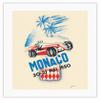 1950 Monaco Grand Prix - Vintage Car Racing Poster by B. Minne - Fine Art Rolled Canvas Print 16in x 20in view 1