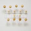 Mod Made Mid Century Modern Bubble Wall Mounted Coat Rack, Wood Color Ball White Frame view 2