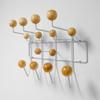 Mod Made Mid Century Modern Bubble Wall Mounted Coat Rack, Wood Color Ball White Frame view 3