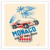1950 Monaco Grand Prix - Vintage Car Racing Poster by B. Minne - Bamboo Fine Art 290gsm Paper Print (Unframed) 24x32in view 1