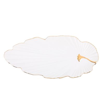 Beaupretty Leaf Jewelry Plate Elegant Ceramic Dumpling and Snack Dish for Display Home Decor and Jewelry Storage Design Trim