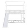 XIONGGG House Bunk Bed with Slide, Twin Over Twin Wood Bunk Bed Frame with Guardrail/Ladder, Sweet Gift for Toddlers Kids Boys Girls (White-S) view 4