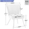 Alunaune Accent Chair Set of 2 Upholstered Living Room Chairs Modern Bedroom Furniture Sets Armless Slipper Club Chair Guest Reception Couch Comfy Wingback Single Sofa-Ivory view 2