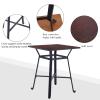 ALPHA HOME Bar Table Height Pub Table Modern Square Solid Wood Bistro Kitchen Cafe Dining Easy Assemble Top Table Sturdy Metal Frame Indoor,Brown. view 4