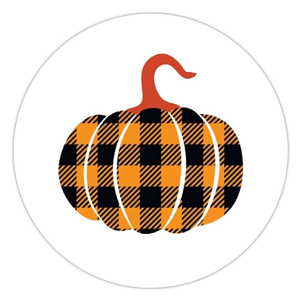 100 Pcs Halloween Stickers for Farmhouse Buffalo Check Pumpkin Stickers Halloween decorations Stickers for Envelope Seals Candy Halloween Party Decorations