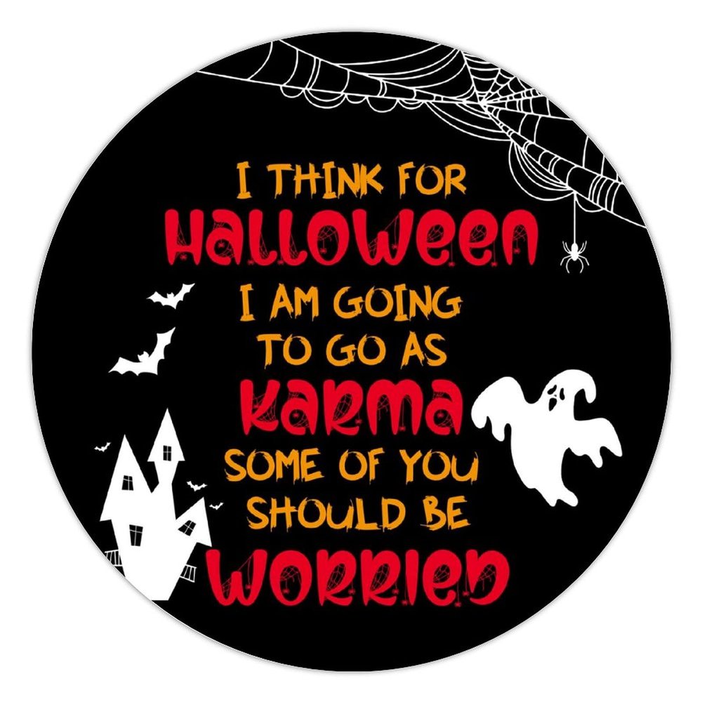 100 Pcs Halloween Stickers for Halloween Karma Saying Stickers Halloween decorations Stickers for Envelope Seals Candy Halloween Party Decorations