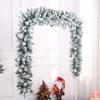 Hzemci 9Ft Christmas Fireplace Garland Flocked Fir Christmas Garland Christmas Decorations for Xmas Tree Stairs Fireplaces Wall Door view 2