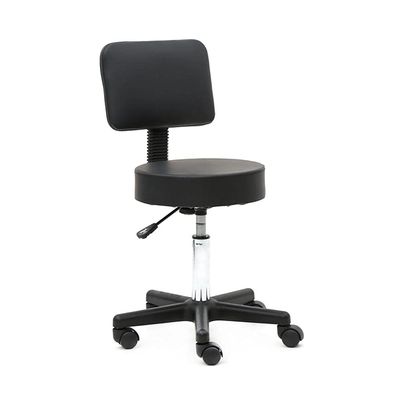 Adjustable Height Salon Stool,Round Shape Bar Stools with Back,Swivel Bar Chairs,PU Leather Fabric,Metal Legs,Suitable for Any Environment,Durable and Soft,Easy to Wipe,Fashion-Black