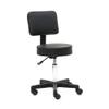 Adjustable Height Salon Stool,Round Shape Bar Stools with Back,Swivel Bar Chairs,PU Leather Fabric,Metal Legs,Suitable for Any Environment,Durable and Soft,Easy to Wipe,Fashion-Black view 1