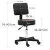 Adjustable Height Salon Stool,Round Shape Bar Stools with Back,Swivel Bar Chairs,PU Leather Fabric,Metal Legs,Suitable for Any Environment,Durable and Soft,Easy to Wipe,Fashion-Black view 2