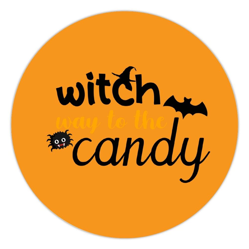 100 Pcs Halloween Stickers for Witch Way To The Candy Funny Halloween Quote Stickers Halloween decorations Stickers for Envelope Seals Candy Halloween Party Decorations
