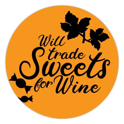 100 Pcs Halloween Stickers for Will Trade Sweets for Wine Stickers Halloween decorations Stickers for Envelope Seals Candy Halloween Party Decorations