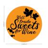 100 Pcs Halloween Stickers for Will Trade Sweets for Wine Stickers Halloween decorations Stickers for Envelope Seals Candy Halloween Party Decorations view 2
