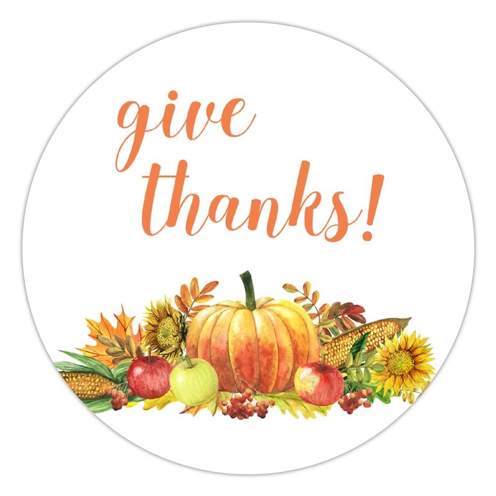 100 Pcs Thankful Stickers Thanksgiving Autumn Theme Stickers Thanksgiving Day decorations Stickers for Envelope Seals Candy Party Decorations
