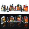 BTSEURY Christmas Village Houses with Lights Christmas Scene Village Houses Town Christmas Led Lights Village House Miniature Light Up Christmas Village Houses for Kid view 1