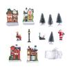 BTSEURY Christmas Village Houses with Lights Christmas Scene Village Houses Town Christmas Led Lights Village House Miniature Light Up Christmas Village Houses for Kid view 2