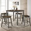 Furniture of America Silva Wood 5-Piece Counter Dining Set in Light Gray view 4
