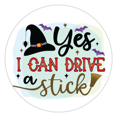 100 Pcs Halloween Stickers for Halloween Pillow Yes I Drive A Stick Stickers Halloween decorations Stickers for Envelope Seals Candy Halloween Party Decorations