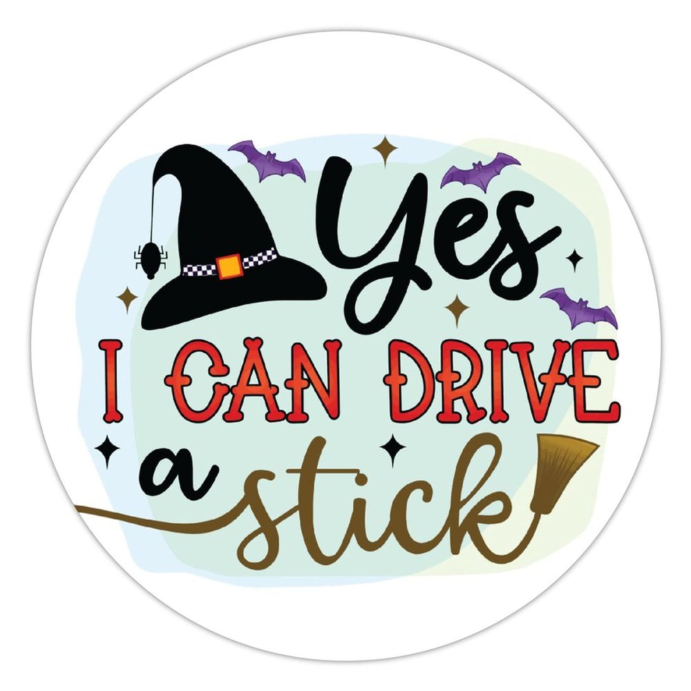 100 Pcs Halloween Stickers for Halloween Pillow Yes I Drive A Stick Stickers Halloween decorations Stickers for Envelope Seals Candy Halloween Party Decorations