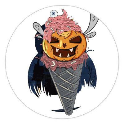 100 Pcs Halloween Stickers for Halloween Pumpkin Ice Cream Stickers Halloween decorations Stickers for Envelope Seals Candy Halloween Party Decorations