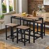 WZFANJIJ 5 Piece Dining Set,Dining Table with 4Stools,Home Kitchen Breakfast Table,Bar Table Set, Bar Table with 4 Bar Stools,Kitchen Counter with Bar Chairs view 1