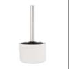 Allstar Olinda Toilet Brush Holder in Frosted Finish Ceramic with Black Toilet Brush Holder Diameter 9.5 x Depth 40 cm White view 2