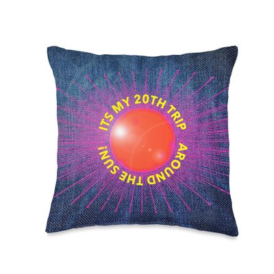 20 years old twenty 20th birthday trip around sun 2 decades Throw Pillow