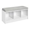 ClosetMaid 1631 Cubeicals 3-Cube Storage Bench, White with Gray Cushion view 1