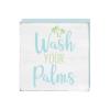 C&F Home 4.75" Wash Your Palms Wood Block Shelf Sitter Figurine Single Blue view 1