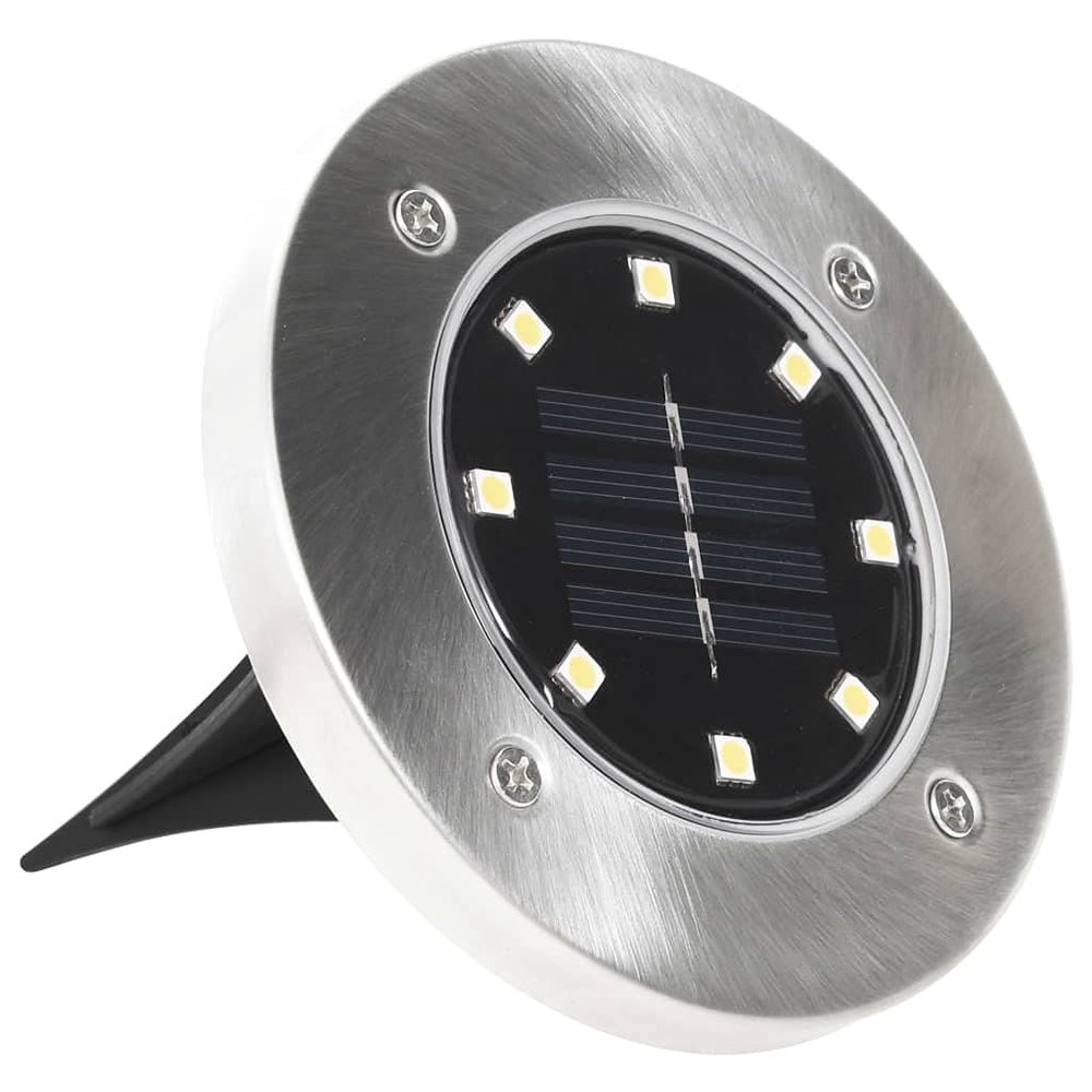 vidaXL Solar Ground Lights - Set of 8 LED Lights in RGB - Waterproof Exterior Lights for Gardens, Patios, Paths, and Balconies -Energy Efficient Solar Powered Outdoor Floor Lamps