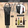 opux Wine Bag Single Bottle Carrier Tote, Insulated Travel Wine Cooler Bag for Picnic Beach Gift, Thermal Padded Portable One Bottle Holder Carrying Case for Women Men Wine Lovers, Black Square view 3