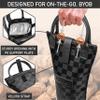 opux Wine Bag Single Bottle Carrier Tote, Insulated Travel Wine Cooler Bag for Picnic Beach Gift, Thermal Padded Portable One Bottle Holder Carrying Case for Women Men Wine Lovers, Black Square view 4