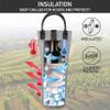 opux Wine Bag Single Bottle Carrier Tote, Insulated Travel Wine Cooler Bag for Picnic Beach Gift, Thermal Padded Portable One Bottle Holder Carrying Case for Women Men Wine Lovers, Heather Gray view 2