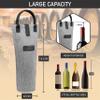 opux Wine Bag Single Bottle Carrier Tote, Insulated Travel Wine Cooler Bag for Picnic Beach Gift, Thermal Padded Portable One Bottle Holder Carrying Case for Women Men Wine Lovers, Heather Gray view 3