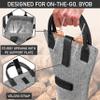 opux Wine Bag Single Bottle Carrier Tote, Insulated Travel Wine Cooler Bag for Picnic Beach Gift, Thermal Padded Portable One Bottle Holder Carrying Case for Women Men Wine Lovers, Heather Gray view 4