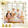 ajinvites Holiday Christmas Custom Photo Card Personalized Card Season Greetings Gold Trees Snowflakes Glitter view 2