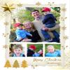 ajinvites Holiday Christmas Custom Photo Card Personalized Card Season Greetings Gold Trees Snowflakes Glitter view 3