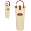 opux Wine Bag Single Bottle Carrier Tote, Insulated Travel Wine Cooler Bag for Picnic Beach Gift, Thermal Padded Portable One Bottle Holder Carrying Case for Women Men Wine Lovers, Cream Beige view 1
