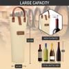 opux Wine Bag Single Bottle Carrier Tote, Insulated Travel Wine Cooler Bag for Picnic Beach Gift, Thermal Padded Portable One Bottle Holder Carrying Case for Women Men Wine Lovers, Cream Beige view 3